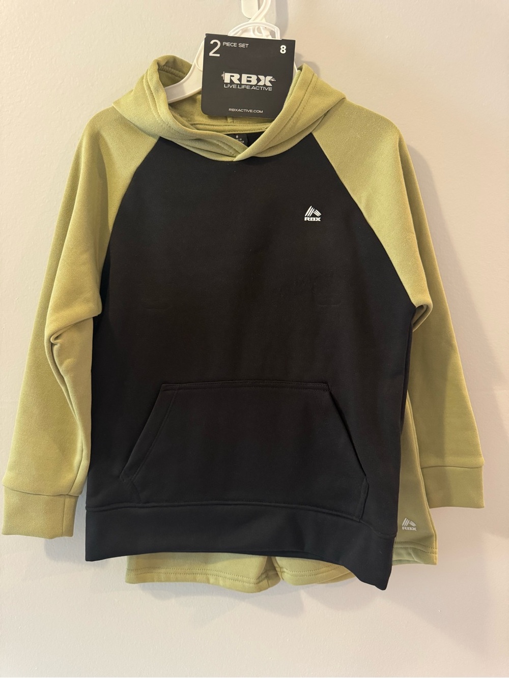 RBX Boys Cotton Hooded Pullover Shirt & Short Pants Size 8 NWT